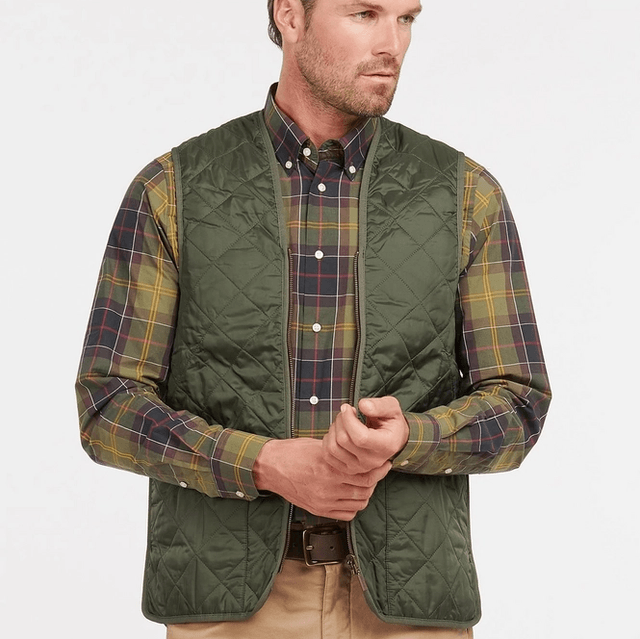 Barbour Quilted Waistcoat Zip Olive Classic