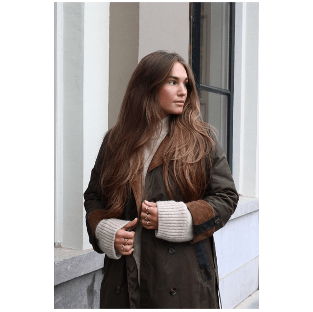 Barbour Brackley Waxed Trench Coat Beech/Archive Olive/Ancient