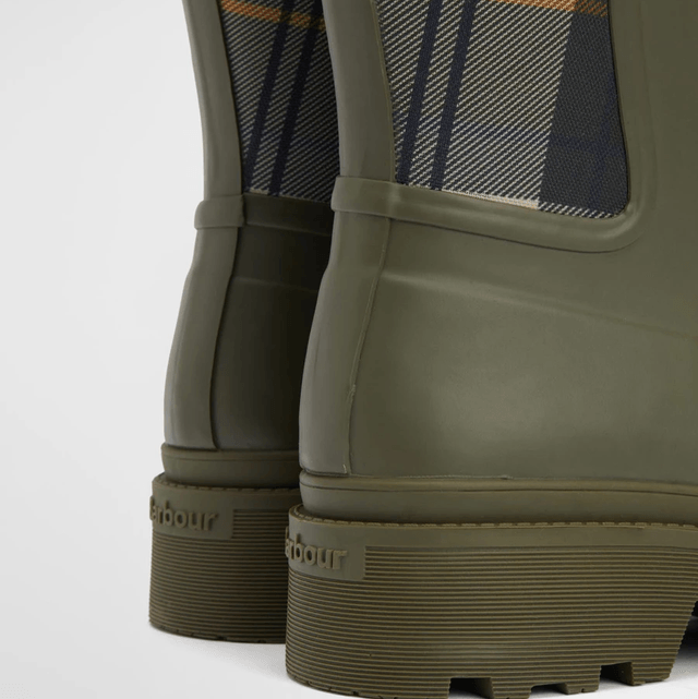 Barbour Dena Wellington Boots Olive Tartan