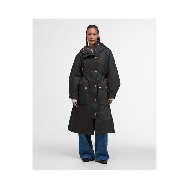 Barbour Dena Showerproof Jacket Black Classic Tartan