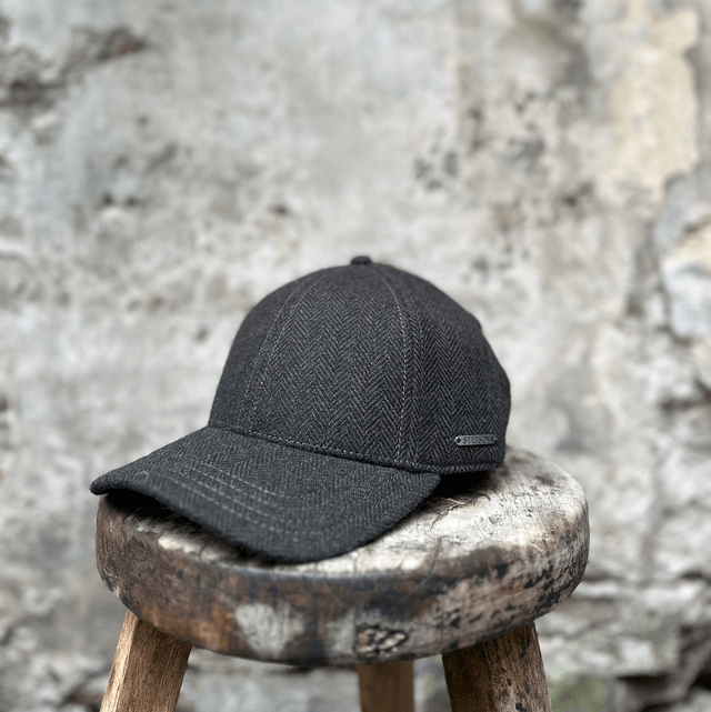 Stetson Baseball Cap Wool Herringbone Donker Groen