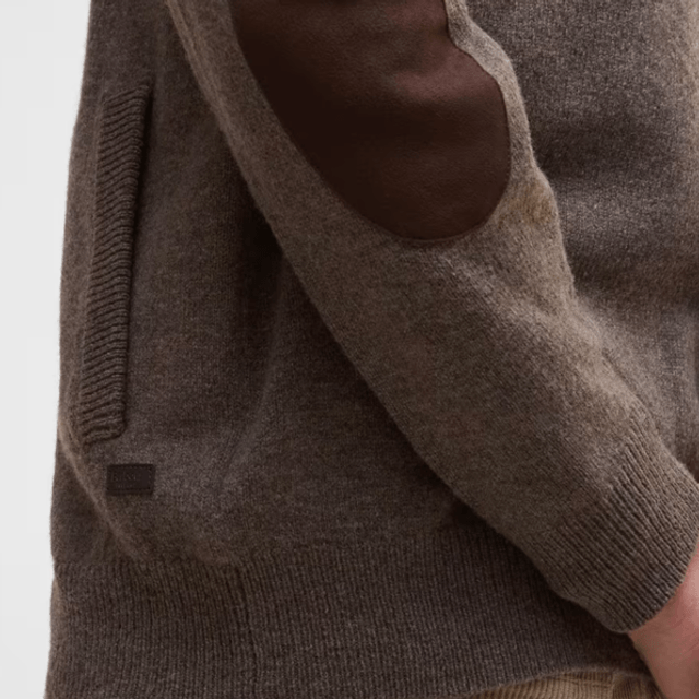 Barbour Essential Patch Zip Through Dark Stone