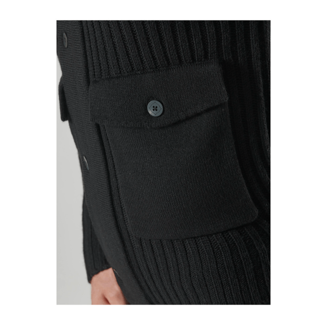 Ma.Strum Glaze Full Zipp Cardigan Jet Black