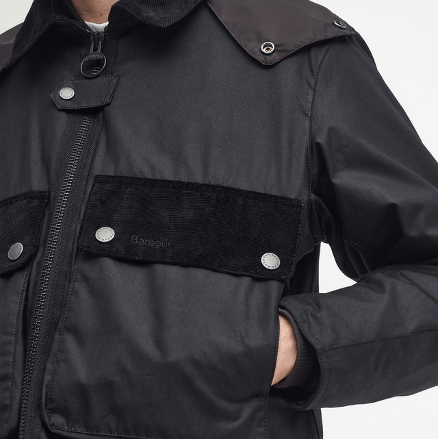 Barbour Re-Engineered Spey Waxed Jacket Classic Black