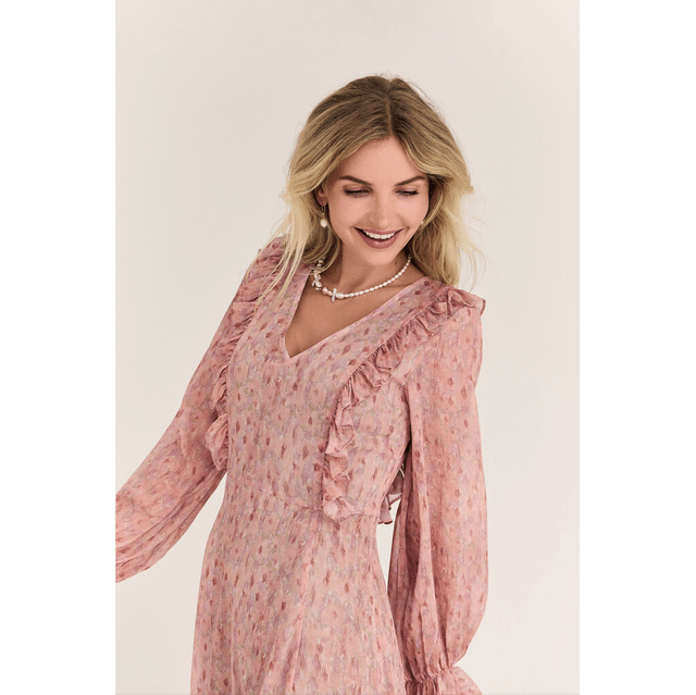 Flounce Dress Old Rose