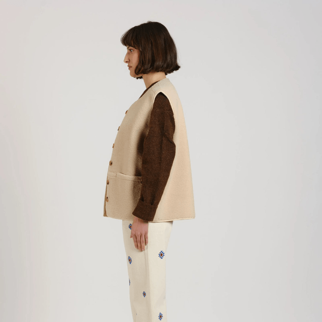 VITA Sleeveless Jacket Beige
