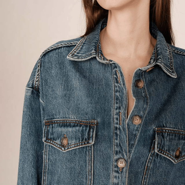 Oversized denim shirt vintage blue