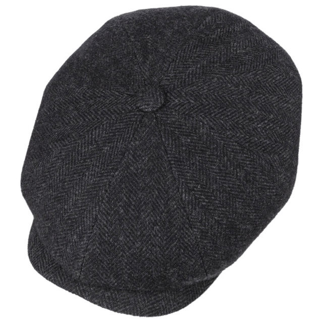 Stetson Hatteras Classic Wool Flat Cap Black Grey