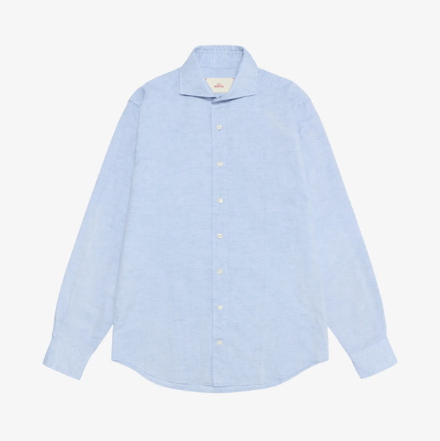 Shatsu Ni cotton-linen solid Light Blue