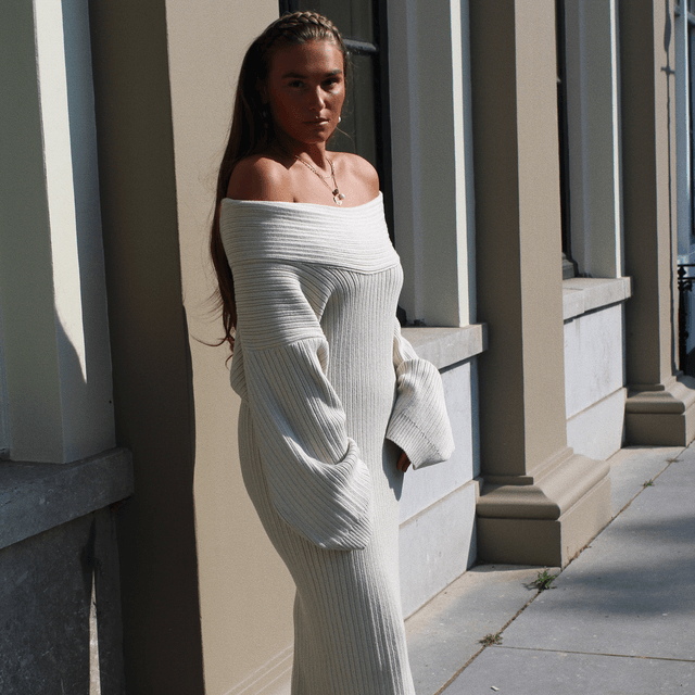 Reinders Kourtney Knit Dress Creme