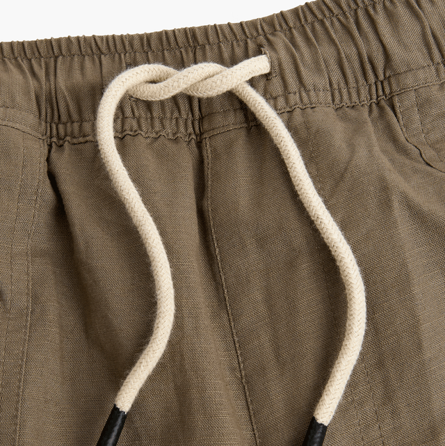 OAS Taupe Cargo Linen Pants