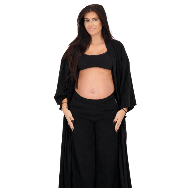 Reinders Brushed Cotton Bathrobe Black