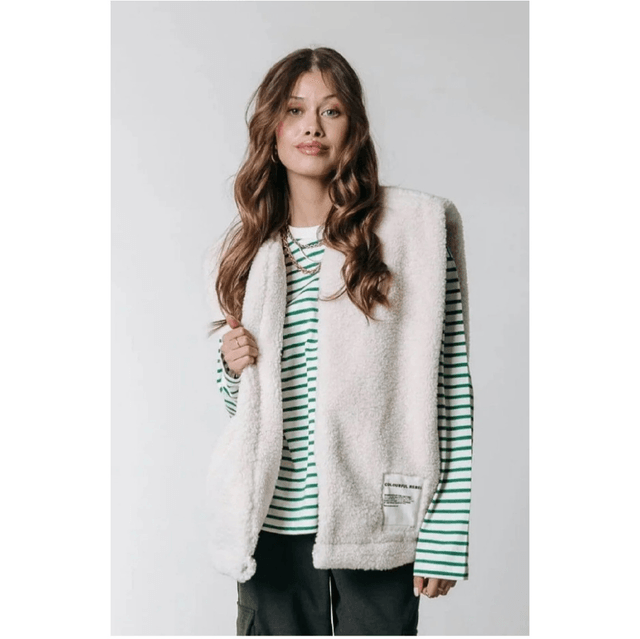 Yoni Rebel Teddy Gilet Off White