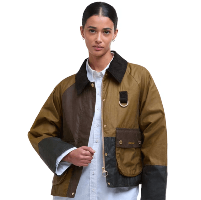 Barbour Alma Waxed Jacket Sand Archive Olive Beech Ancient