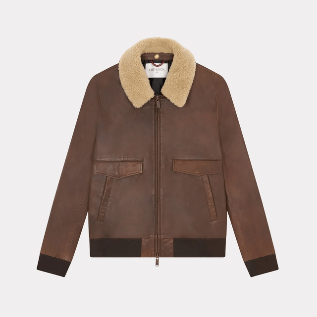 Chevignon Brown Hill Leather Pilot Jacket