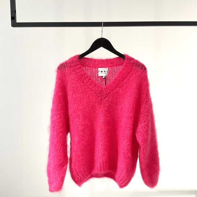 Pull V Sweater Fuxia