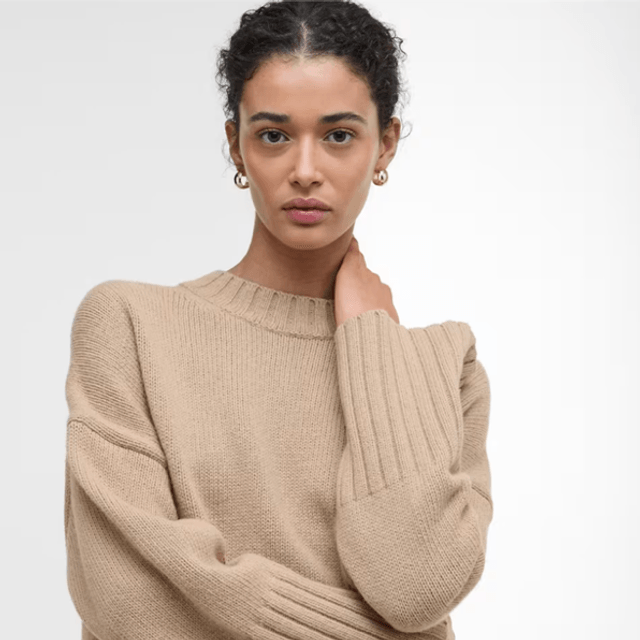 Barbour Sophia Knitted Jumper Pale Caramel