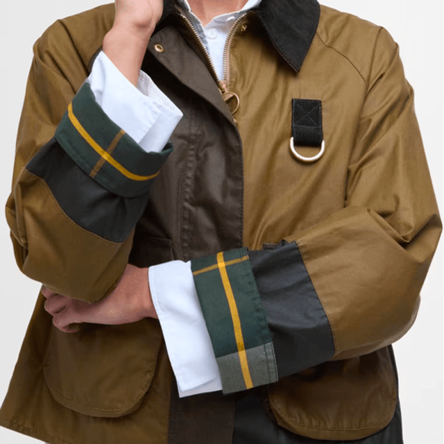 Barbour Alma Waxed Jacket Sand Archive Olive Beech Ancient