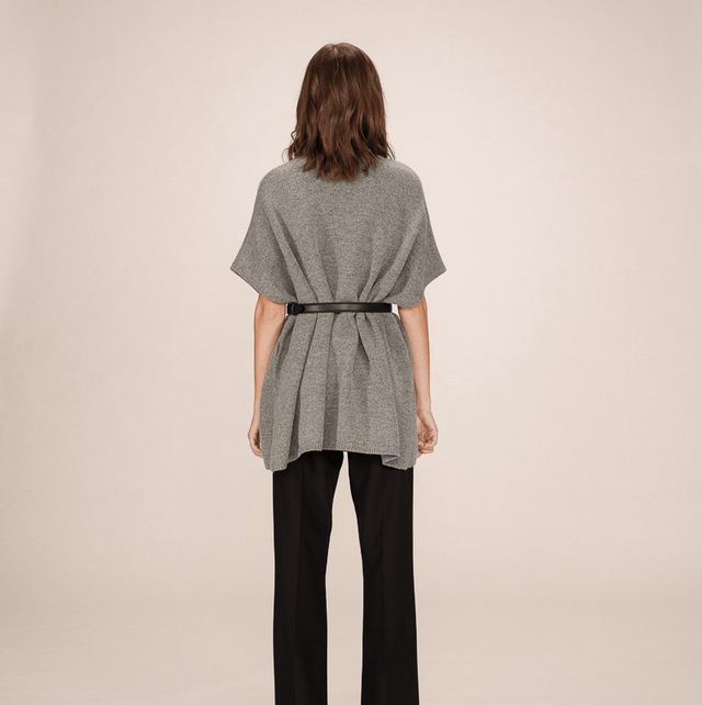 Turtleneck Knit Poncho anthracite