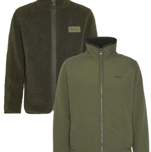 Barbour Reversible Fleece Jacket Fern