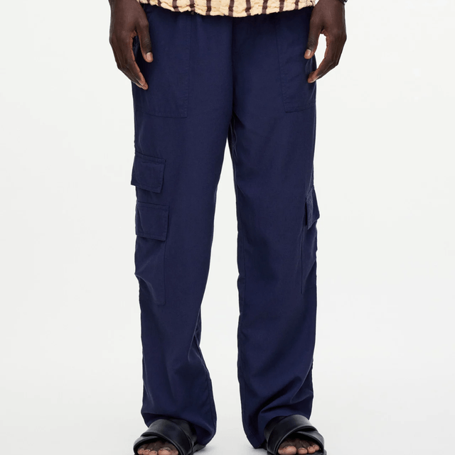 OAS Navy Cargo Linen Pants