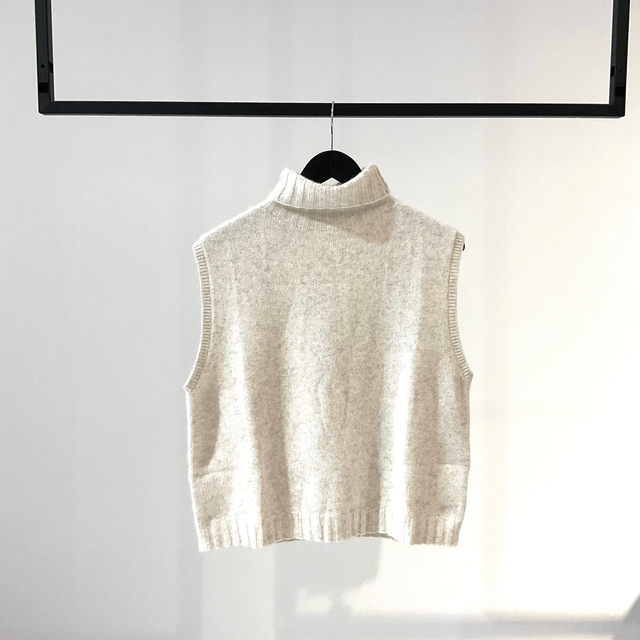 Pull Col Beige Chine 