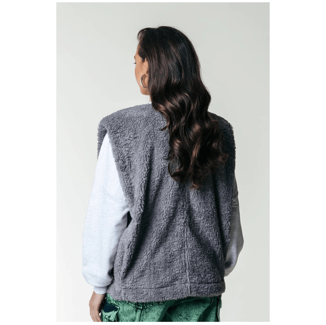 Yoni Teddy Gilet Medium grey