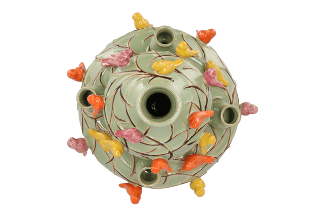 Bird vase moss bubbles M 