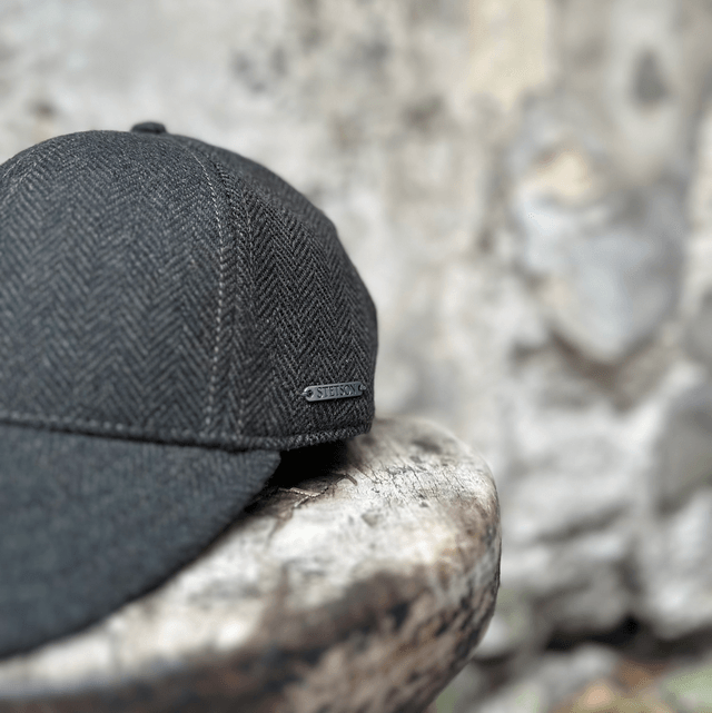 Stetson Baseball Cap Wool Herringbone Donker Groen