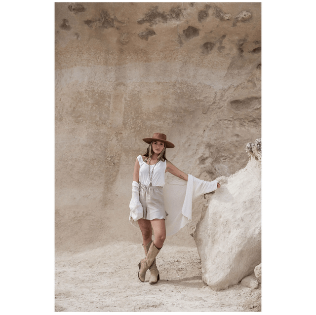 Maui Ruffle Short Linen Natural 