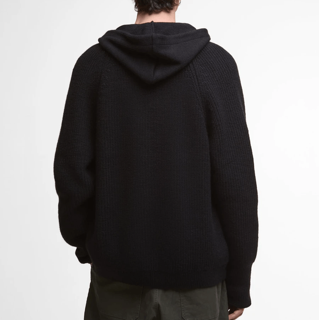 Barbour Middens Knitted Hoodie Black
