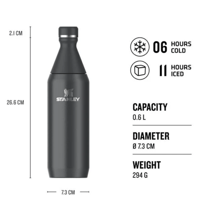 Stanley All Day Slim Bottle 0.6L Black