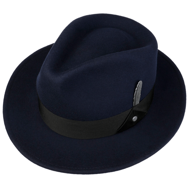 Stetson Burdock Fedora Wollen Hoed Blue