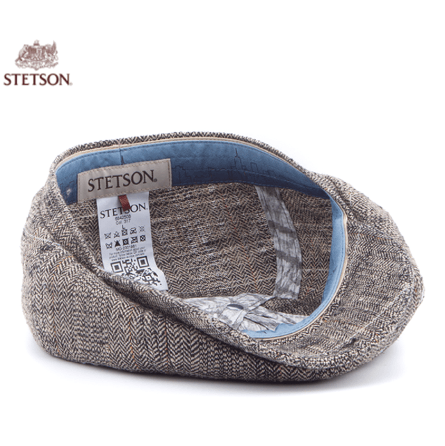Stetson Hatteras Silk/Linen Herringbone Grey