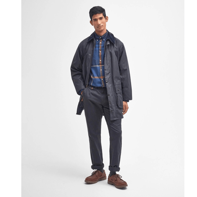 Barbour Border® Wax Jacket Navy