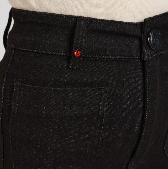 FAUVE high-waisted flared jeans Black