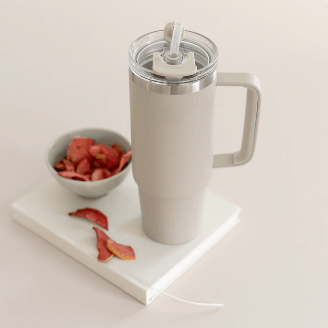 Thermo Cup with Straw Cream Beige 885ML