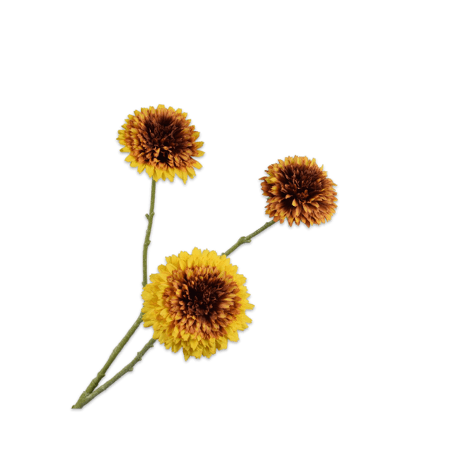 Silk-Ka Zonnebloem tak 90cm geel/bruin