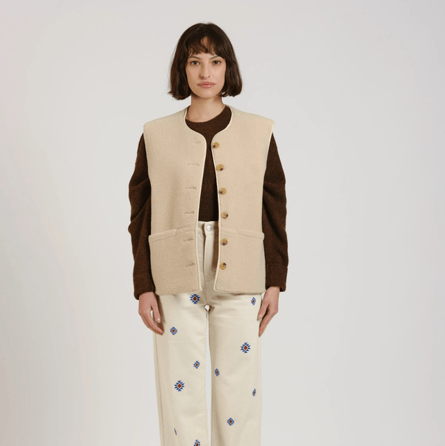 VITA Sleeveless Jacket Beige