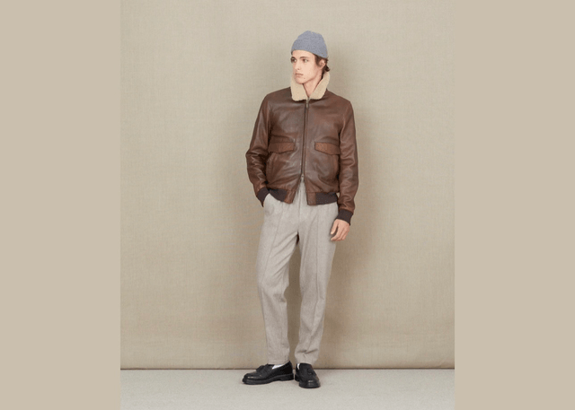 Chevignon Brown Hill Leather Pilot Jacket