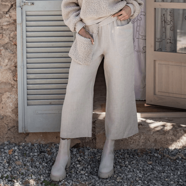 Carpenter linen pants, natural