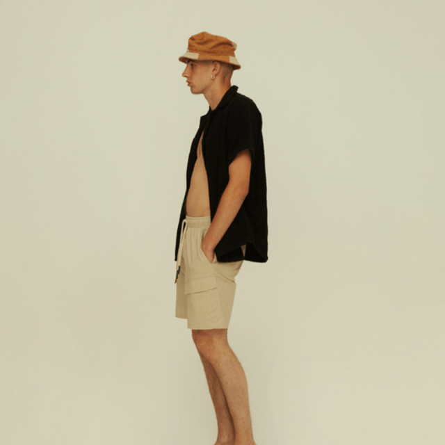 OAS Beige Cargo Linen Shorts