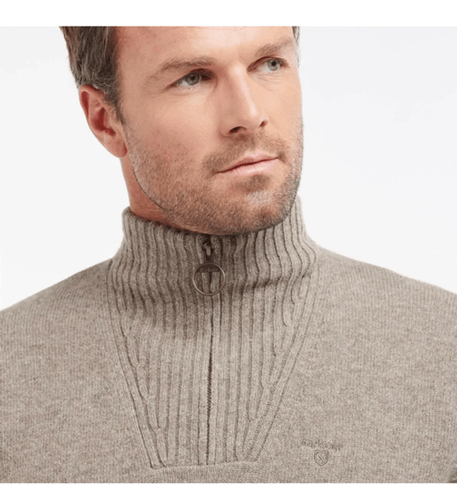 Barbour Essential Lambswool Half Zip Dark Stone