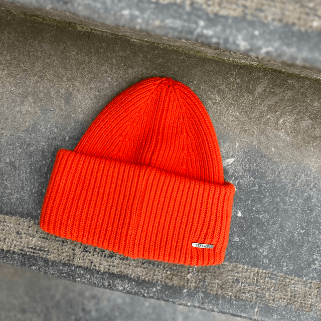 Stetson Beanie Merino Orange (oversized)
