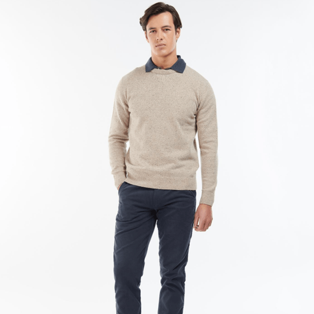 Barbour Essential Tisbury Crew-Neck Sweatshirt Stone