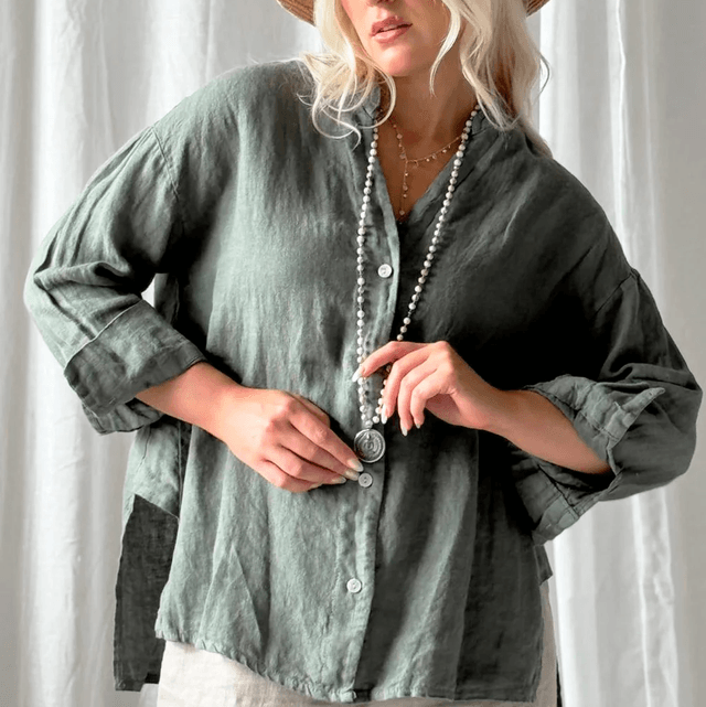 Margot linen shirt Camo