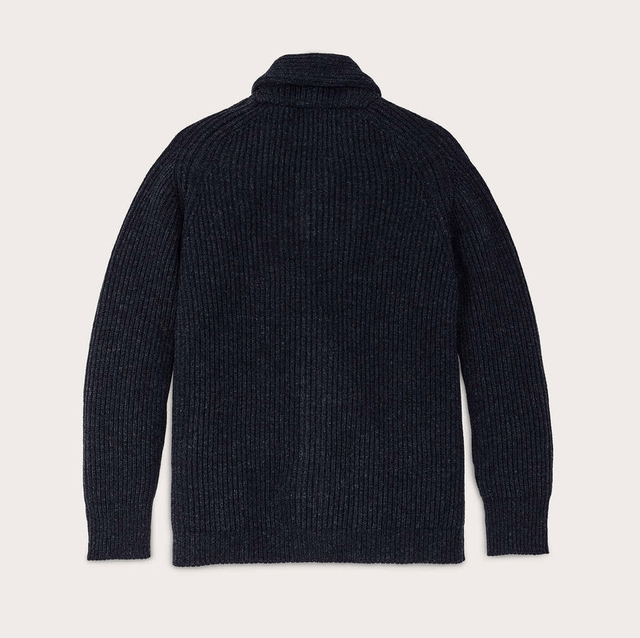 Filson Bristol Cardigan Sweater Dark Navy Heather