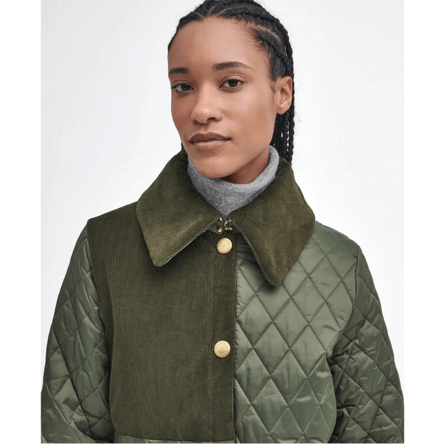Barbour Reeth Diamond Quilt Jacket Olive/Ancient