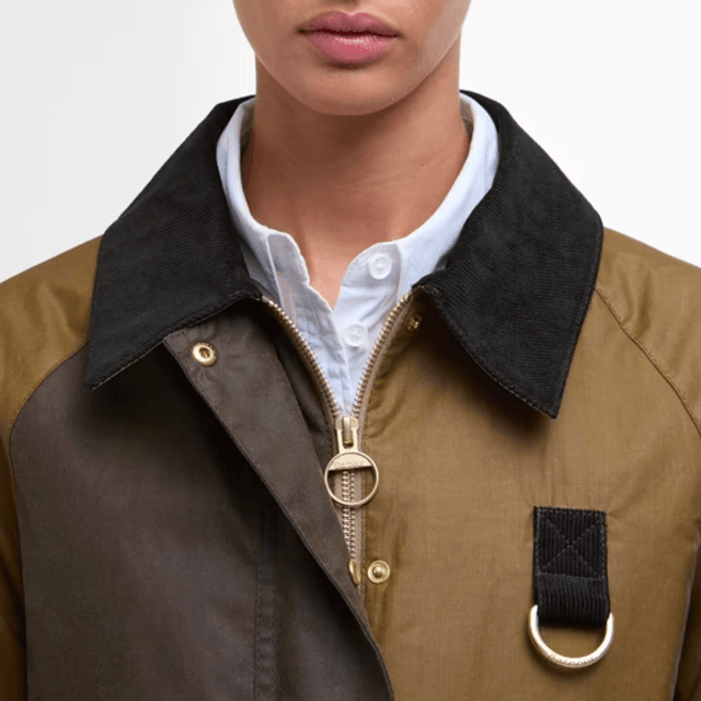 Barbour Alma Waxed Jacket Sand Archive Olive Beech Ancient
