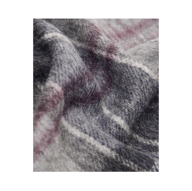 Barbour Wool Cashmere Tartan Scarf Black Slate Tartan